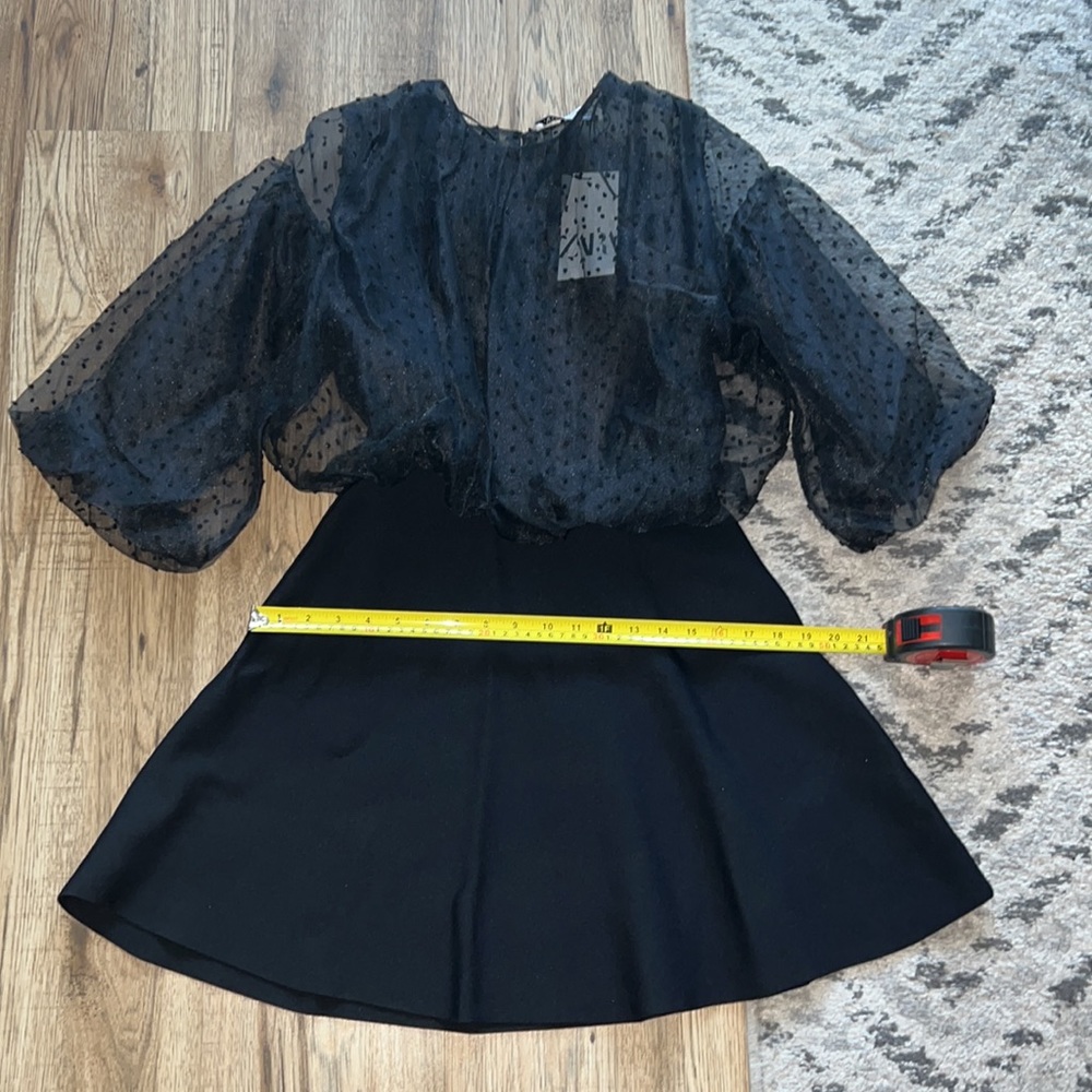 NEW! Zara Dotted Mesh Sleeve Dress - Picture 5 of 9